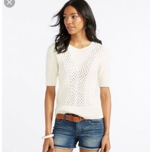 NWT L.L. Bean Short Sleeve Fisherman Sweater